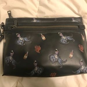 Coach Black Academy Pouch Bag - Rodeo Cowboy Print